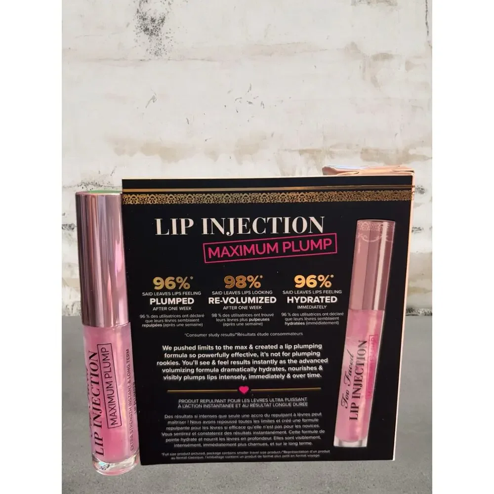 Too Faced Lip Injection Maximum Plump Extra Strength Lip Plumper Gloss NIB